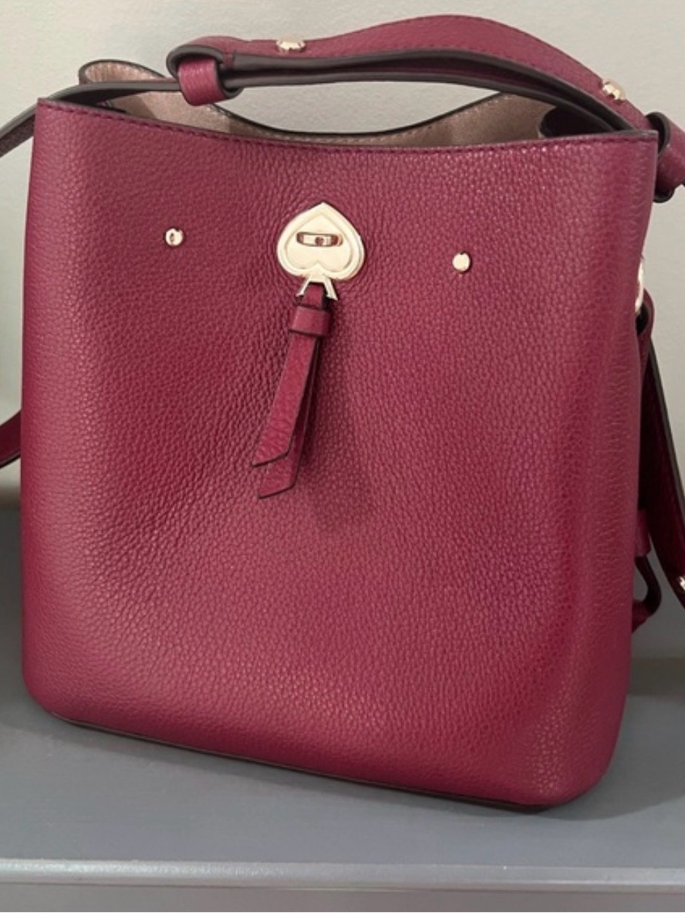 Kate Spade Marti Large Bucket Bag in Deep Berry-